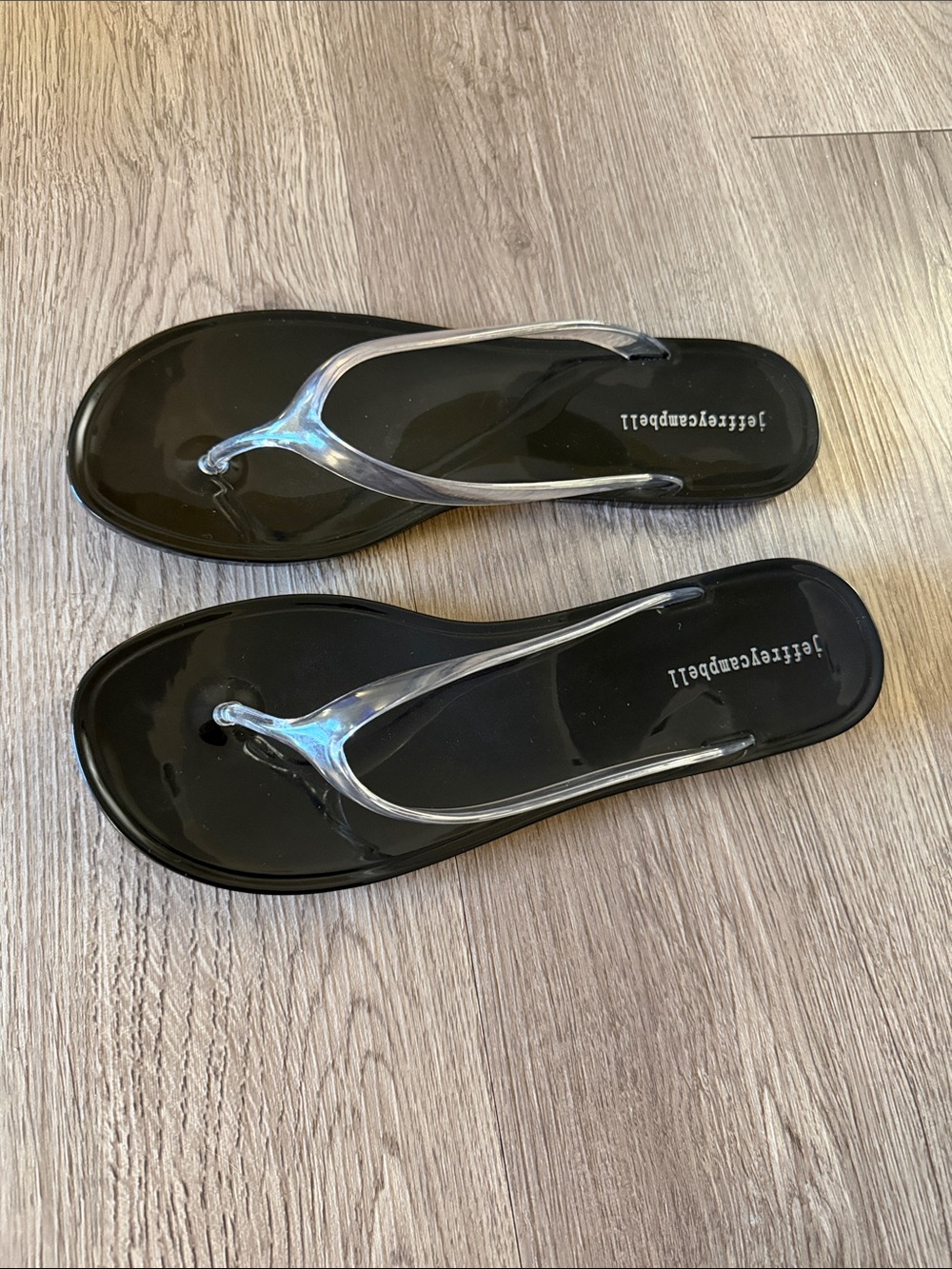Jeffrey Campbell Clear-Strap Black Jelly Flip Flops - Women - Picture 5 of 6